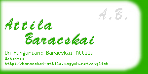 attila baracskai business card